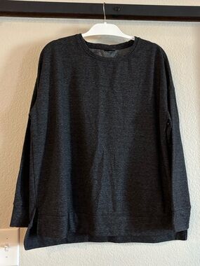 32 Degrees Heat Fleece Women Black Gray Charcoal Long-Sleeve Pullover Sweatshirt